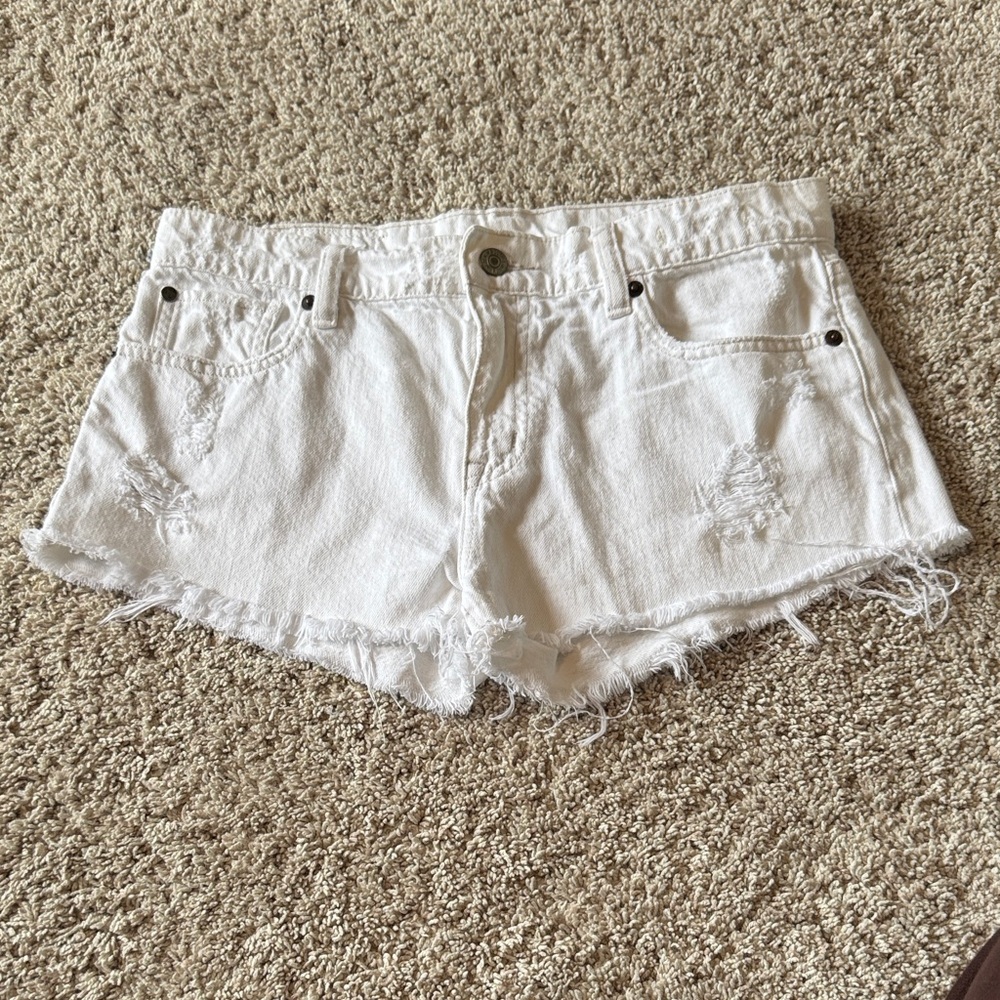 Ralph Lauren White Boyfriend Cuttoff Jean Shorts